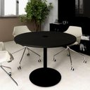 Ver imagem 1 de Mesa de Reunião Redonda 110cm com Plug Tomada F5 Office Cor:preto