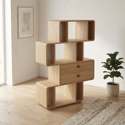 Estante Curve 9 Nichos 2 Gavetas 80CMX115CM Mel