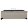 Cama com Baú Pistão á gás Casal Bege Perfect Suede 138x188x41 - 1