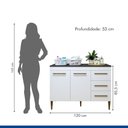 Ver imagem 4 de Lavanderia Modulada Petrópolis Balcão 2 Portas 3 Gavetas - Kaiki Móveis Branco