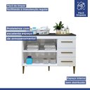 Ver imagem 5 de Lavanderia Modulada Petrópolis Balcão 2 Portas 3 Gavetas - Kaiki Móveis Branco