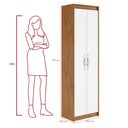 Ver imagem 3 de Armário Multiuso Sapateira 2 Portas Davi Amêndoa Clean/branco