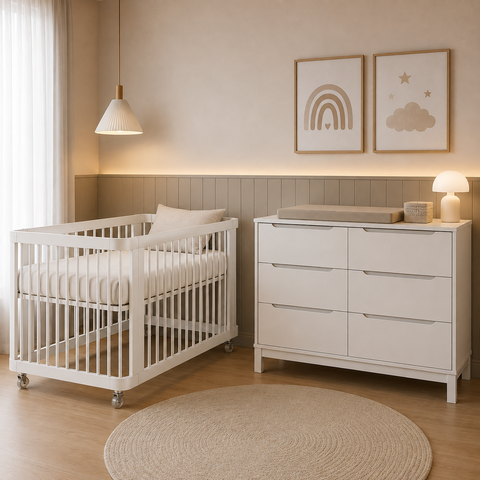 Berço Evolutivo 2 em 1 Vira Mini Cama Cômoda Cozy Espaço para Trocador