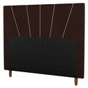 Ver imagem 1 de Cabeceira Cama Box Casal Dallas 140cm Linho Marrom - Desk Design