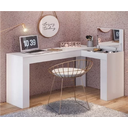 Ver imagem 5 de Escrivaninha Penteadeira em L Porta Objetos 135cm Jade Belaflex Branco