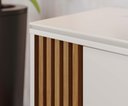 Ver imagem 5 de Bancada Otawa 160cm 1 Porta Deslizante com Detalhe Ripado - Off White Matte/Freijó