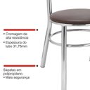 Ver mais imagens de Conjunto 2 Cadeiras para Sala de Jantar Tradicional Cromado/Marrom