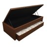 Bicama Box Baú Solteiro 88x188 com Cama Auxiliar de Molas Ensacadas 3x1 Corino Marrom - 1