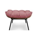 Ver mais imagens de Kit Poltrona e Puff Costela Suede Rosê Base Metálica - Pallazio