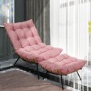 Ver imagem 2 de Kit Poltrona e Puff Costela Suede Rosê Base Metálica - Pallazio