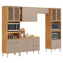 Ver imagem 1 de Cozinha Modulada Plena 5 Peças Paneleiro e Torre Quente Cinamon Nude Prime Tx - Demóbile