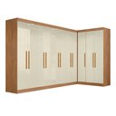 Ver imagem 2 de Guarda-Roupa Modulado de Canto com Puxadores MDF Paris Off White/Cinamomo