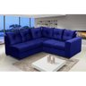 Sofá de Canto 5 Lugares Califórnia 183Cm Veludo Light Azul - 1