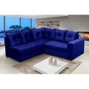 Ver imagem 1 de Sofá de Canto 5 Lugares Califórnia 183cm Veludo Light Azul