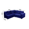 Sofá de Canto 5 Lugares Califórnia 183Cm Veludo Light Azul - 3