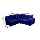 Ver imagem 3 de Sofá de Canto 5 Lugares Califórnia 183cm Veludo Light Azul
