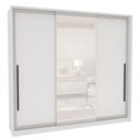 Ver imagem 2 de Guarda-roupa Casal Valência 3 Portas 4 Gavetas com Espelho Branco - Politorno