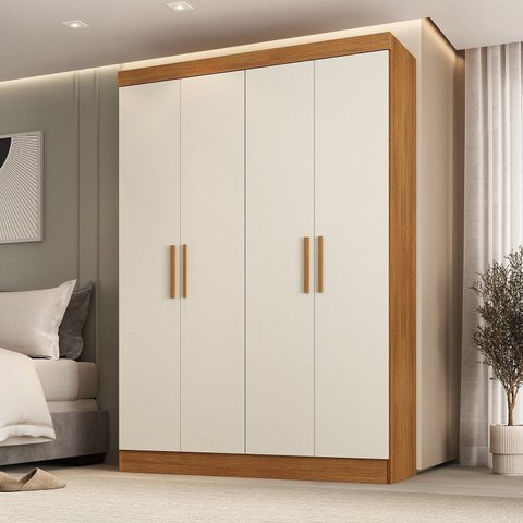 Guarda-Roupa 4 Portas 3 Gavetas 100% MDF Munique Espresso Móveis
