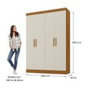 Ver imagem 3 de Guarda-Roupa 4 Portas 3 Gavetas 100% MDF Munique Espresso Móveis
