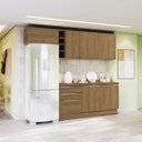 Ver imagem 5 de Armário de Cozinha Completa Garrafeiro 100% Mdf 260cm Nogueira Celeste Kappesberg