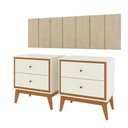 Ver imagem 1 de Kit Quarto Casal 2 Mesas de Cabeceira Arruna Mdf 2 Gavetas e Cabeceira Casal 1,40 Autocolante -
