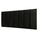 Ver imagem 3 de Cabeceira Casal Veludo Preto Placa Modulada Estofada Ripada Adesiva