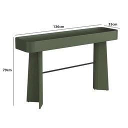 Aparador para Sala 136cm com Travessa em Metal 100% Mdf Cor:musgo com Preto - 2