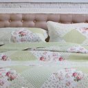 Ver imagem 2 de Kit Cobre Leito Colcha Daily Casal 3 Peças Dupla Face Estampado Floral Patchwork Verde 8 100% Poli