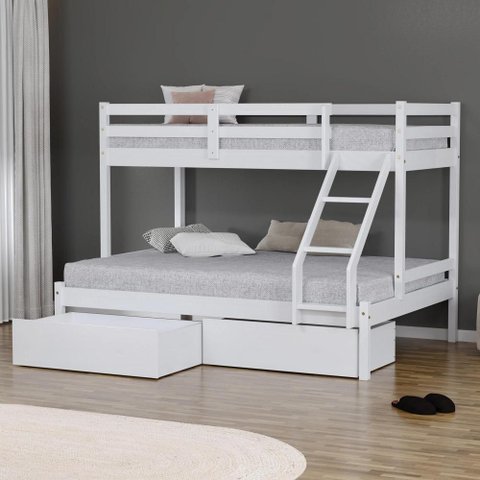 Beliche Casal/solteiro Dreams com 02 Gavetas Madeira Maciça Branco Megamobilia