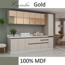 Ver imagem 3 de Módulo Armário Aéreo 68x80 2 Portas Vidro Reflecta Cozinha Modulada Robel Fendi/reflecta