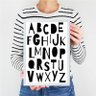 Quadro infantil letras alfabeto abc preto e branco - 2