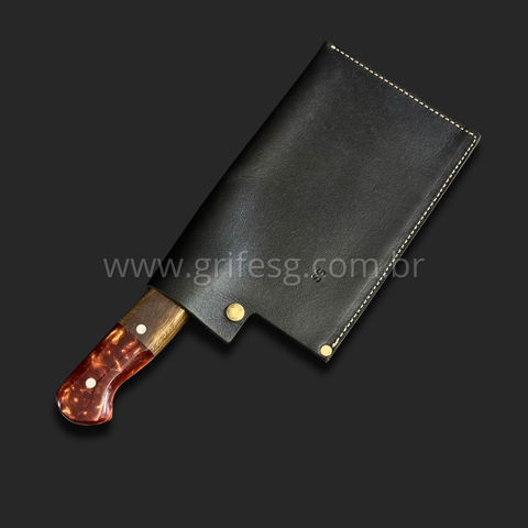 Cutelo Artesanal Sg em Aço Inox 3mm - Cabo em Resina com Bainha:8'' (20cm)