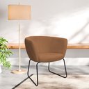Ver imagem 2 de Poltrona Decorativa Isis Base Aço Preto Bouclé Terracota - Nexta Casa