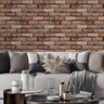 Papel de Parede Adesivo Efeito 3d Tijolo Tijolinho Marrom Envelhecido Mineiro Quarto Sala 1m X 50cm - 6