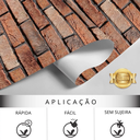 Ver imagem 2 de Papel de Parede Adesivo Efeito 3d Tijolo Tijolinho Marrom Envelhecido Mineiro Quarto Sala 1m X 50cm