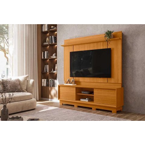 Rack com Painel Siena para Tv de até 75 Polegadas (com Pés) - Cinamomo - Madetec