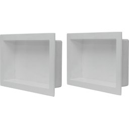 Kit 2 Nichos Banheiro Embutir de Mármore Sintético Branco 30x50 Quanta Compositos Nicho de Embutir 3 - 1
