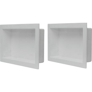 Kit 2 Nichos Banheiro Embutir de Mármore Sintético Branco 30x50 Quanta Compositos Nicho de Embutir 3