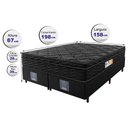 Ver imagem 2 de Cama Box Queen Colchão Ortofirm Black + Box 158x198x67 One Face Espuma D33 Preto