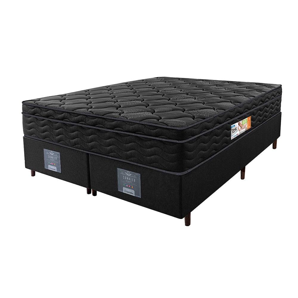 Cama Box Queen Colchão Ortopédico Black + Box 158x198x67 One Face Espuma D33 Preto - 5