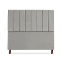 Ver imagem 2 de Cabeceira Estofada Casal Carla 140 Cm Suede Cinza-claro