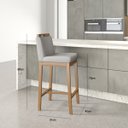 Ver imagem 4 de Banqueta Madeira Nogueira Maciça tecido Cinza Modelo Ester Altura 70cm Poltronas do Sul