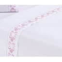 Ver imagem 3 de Jogo lençol Veneza quarto casal Queen bordado 4 peças 2fronha: Branco com Rose