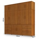 Ver imagem 3 de Guarda Roupa Casal Lisboa 12 Portas 6 Gavetas Freijó – Luapa Móveis