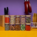 Ver imagem 5 de Kit 10 Potes de Vidro 200ml Tampa de Bambu Herméticos Quadrados - Tüd