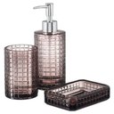 Ver imagem 1 de Kit Lavabo Banheiro 3 Peças Vidro Porta Sabonete Líquido 269 / Virtude