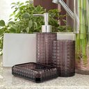 Ver imagem 2 de Kit Lavabo Banheiro 3 Peças Vidro Porta Sabonete Líquido 269 / Virtude