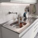 Ver imagem 1 de Pia de Cozinha com Cuba Deslocada Esquerda Ávila 120cm Aço Inox G01 - Mpozenato
