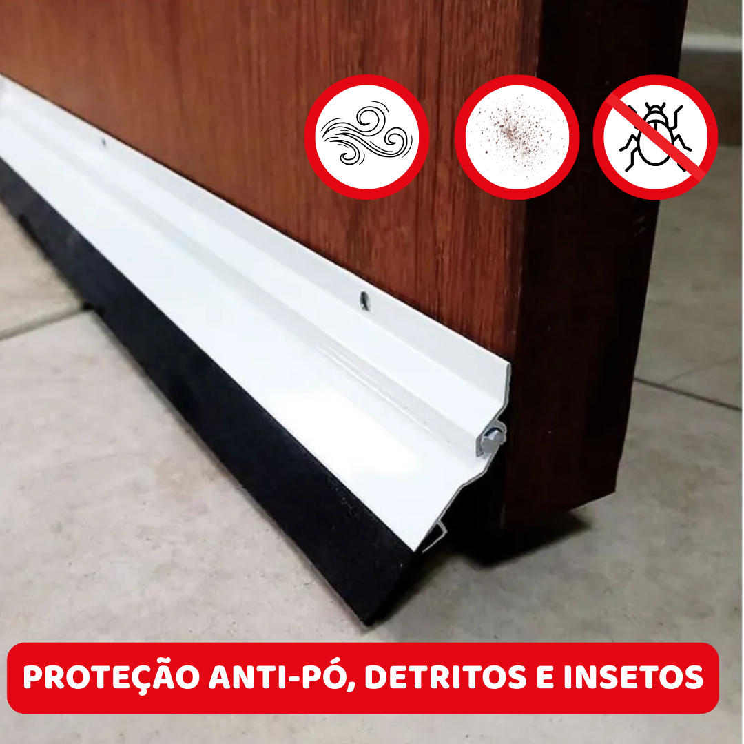 Rodo Vedador Veda Porta Alumínio Borracha Multiuso 90cm Branco - 4
