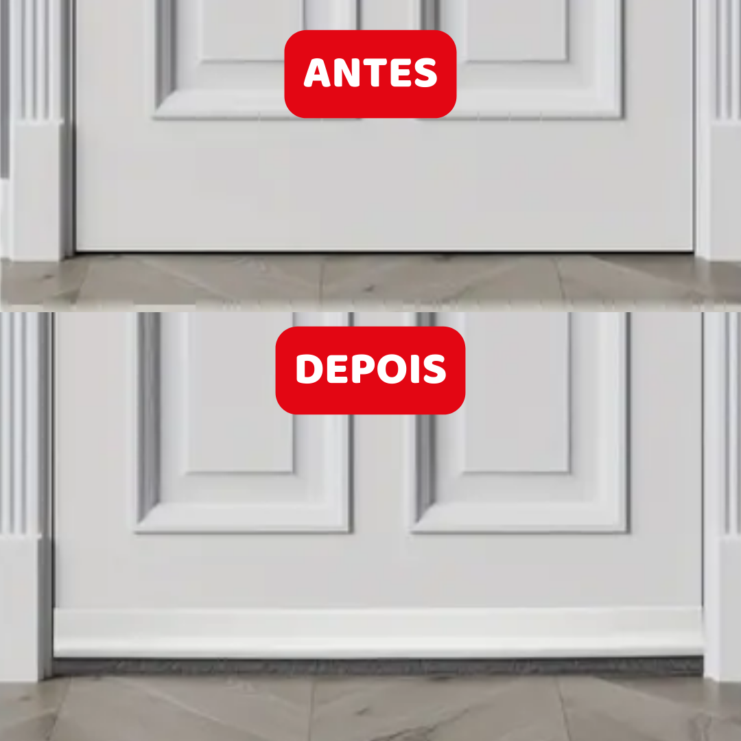 Rodo Vedador Veda Porta Alumínio Borracha Multiuso 90cm Branco - 5